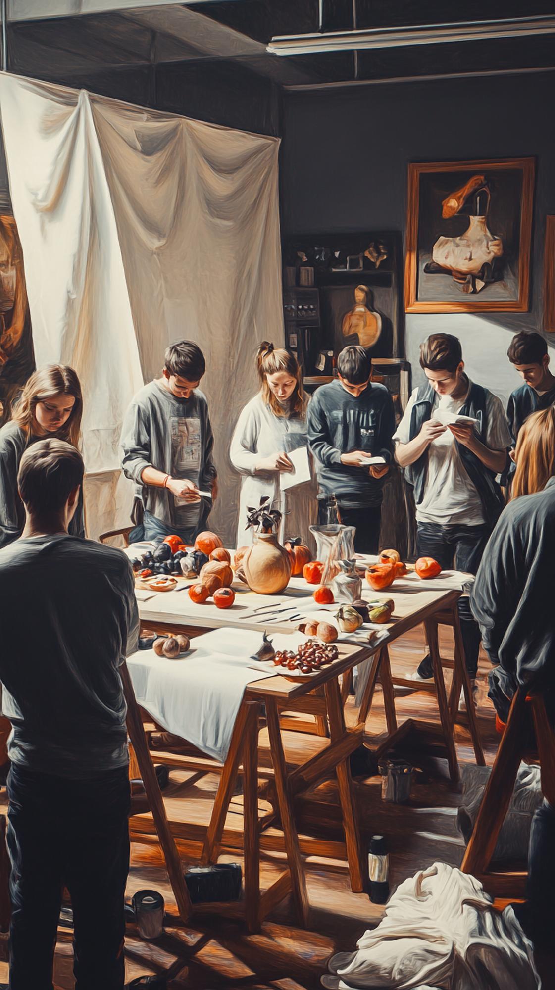 Small group tasting around the table